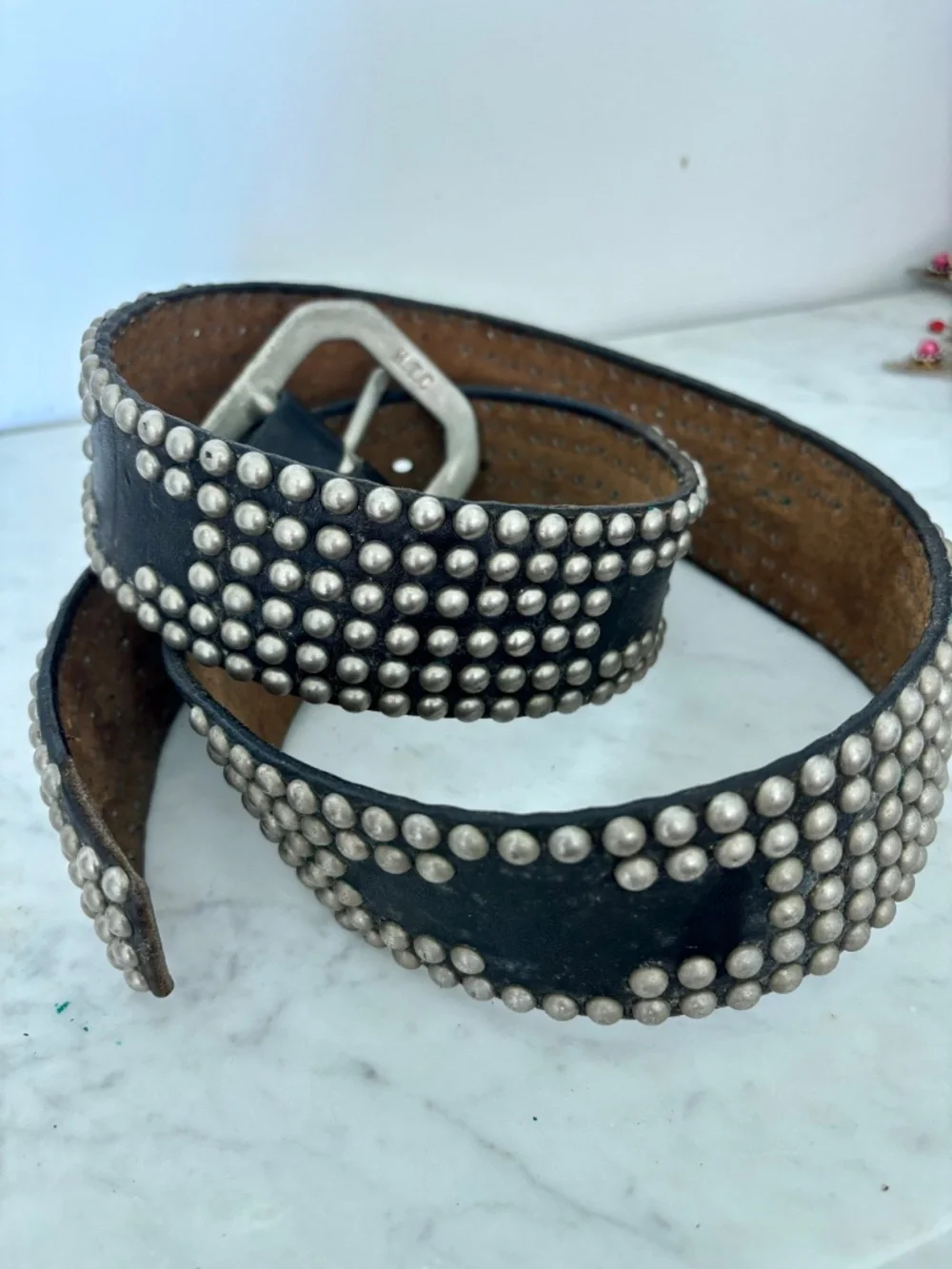Authentic Vintage studded Rock n Roll Belts, real bread spots